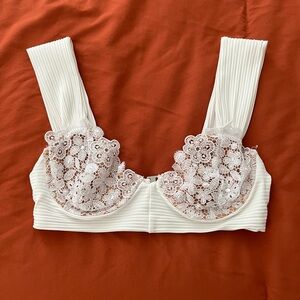 For Love And Lemons Daisy Underwire Lace Top